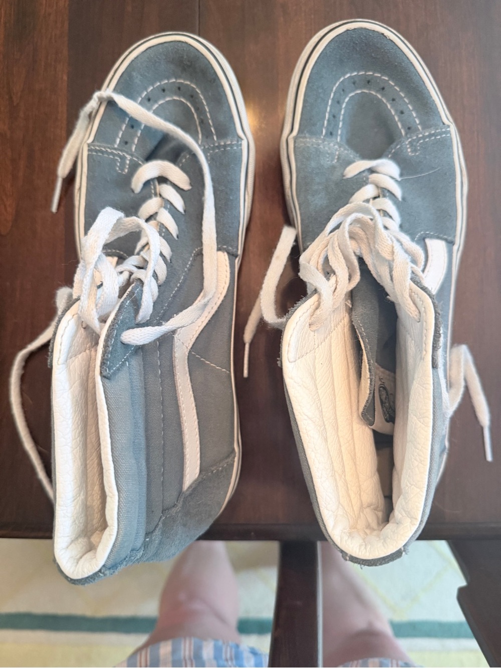 Vans Kids High-Top Sneakers in Slate Blue and White